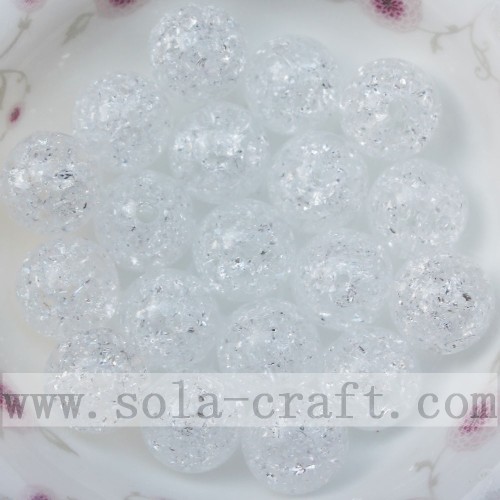 China wholesale accessory round acrylic crackle beads