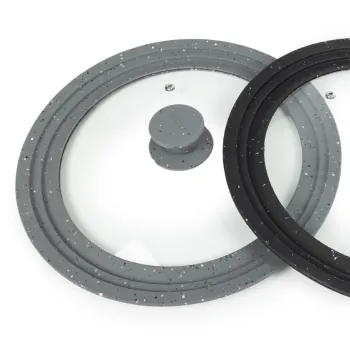 20-24 cm 3-in-1 Silicone Glass Lid for Stepped Rim Pots & Pans: Durable and Versatile Kitchen Accessory