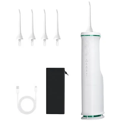 Portable Travel Oral Irrigator, 350ml Water Tank, Dental Tooth Tips, Water Flosser