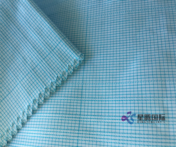 Blue Yarn Dyed Woven Fabric For Shirt