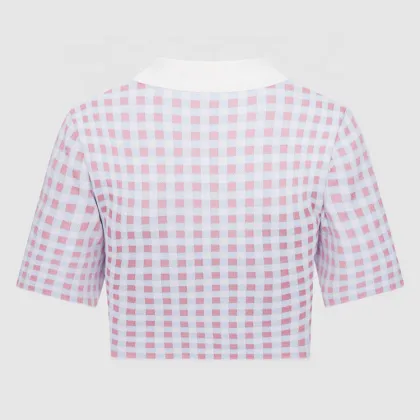 Custom Women's Diamond Check Skirt Dress Suit Set