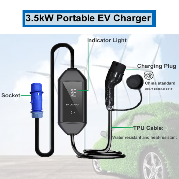 Carregador portátil AC 3.5kW CCS2 Modo 2