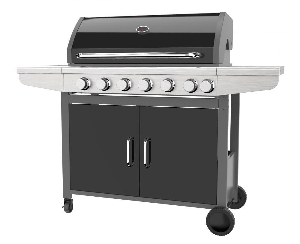 Six Burner Gas Barbeque Grill With Side Burner, High Quality Six Burner