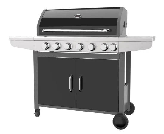Six Burner Gas Barbeque Grill With Side Burner