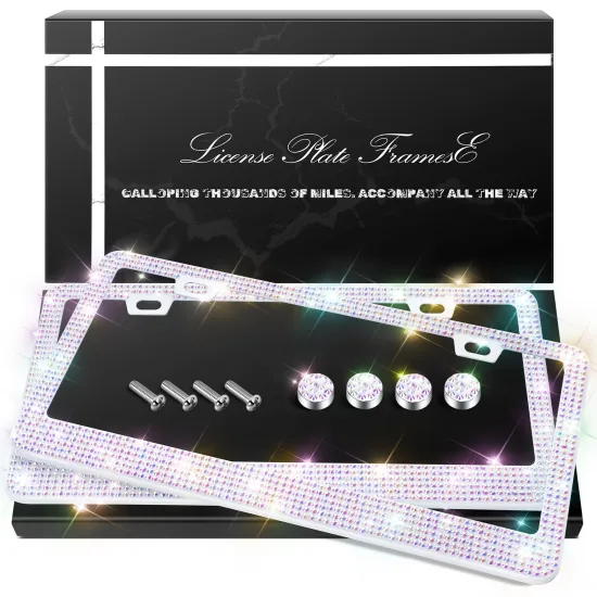 2024 Vehicle Decoration Set: Rhinestone Frames with Premium Gift Box for Women