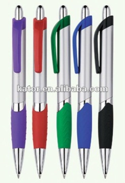 silver barrel ball pen plastic for promo