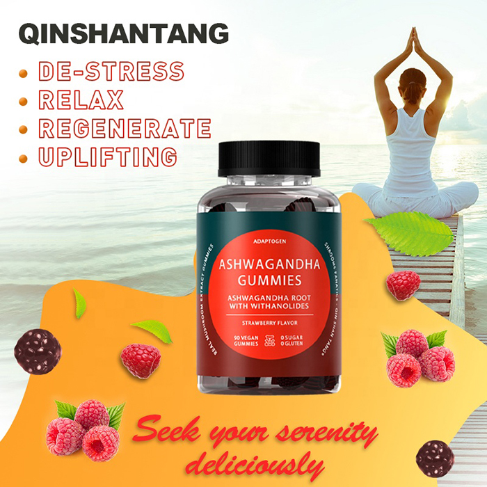 OEM/ODM Vegan Release Stress and Anxiety Gummy Organic Ashwagandha Root Extract Gummies