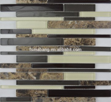 MBP4013 Multiple Strips Crystal Glass Mosaic Tile For Bathroom Wall Tiles