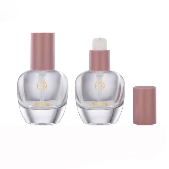 Empty glass cosmetic pump bottles for essential oil