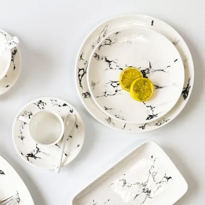 wholesale plates sets dinnerware ceramic marble ceramic plate sets restaurant plates