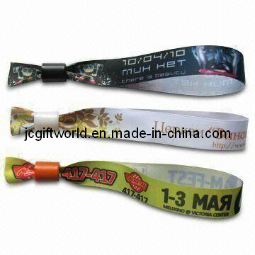 Promotionalfabric σατέν βραχιόλι Wtih Subliamtion λογότυπο