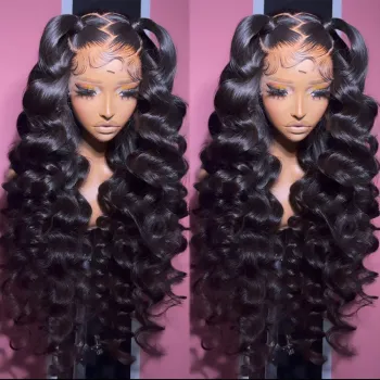 Loose Deep Curly Wave Cuticle Aligned Glueless HD Lace Front Indian Hair Wigs