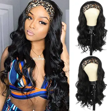 Long Throw On And Go Super Easy Headband Wigs Non Lace Glueless For Wavy Hair Half Wigs Beginner Friendly DIY Hair Wigs