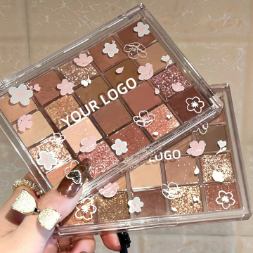 20-Color Passion Eyeshadow Palette: Earth Tones with Matte & Glitter Finishes