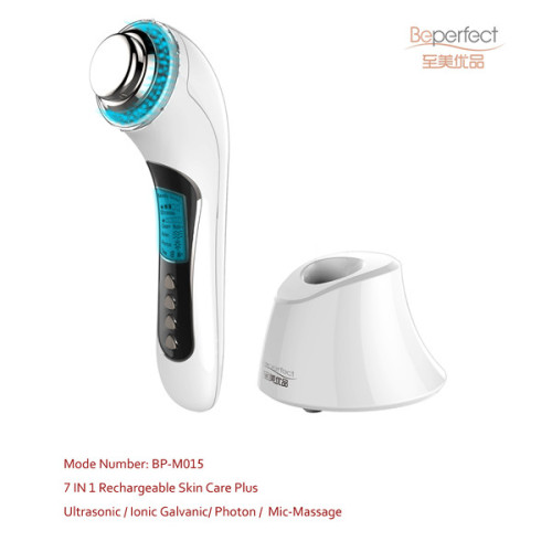 BP-0153 New arrival home use personal care skin beauty equipment ultrasonic and galvanic and Led light therapy