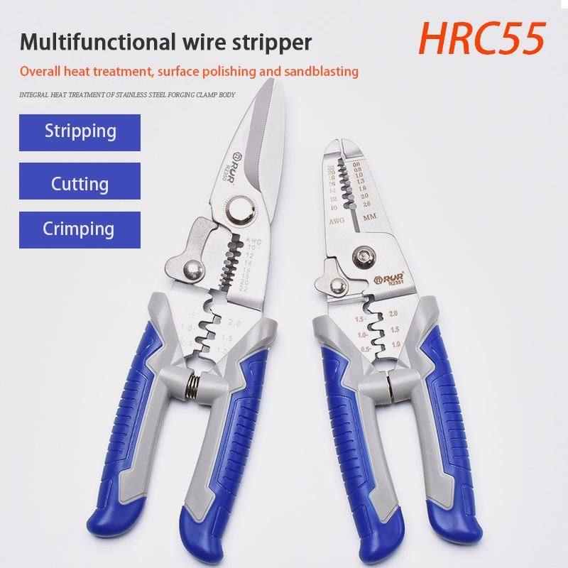 Multifunctional cable cutting scissors pliers manual crimping hand tool wire stripper plier