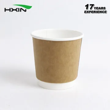 Double wall kraft coffee holder paper cup with lid
