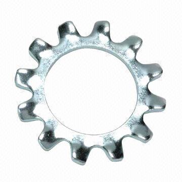 External Tooth Lock Washers, Made of Steel, Stainless Steel and Brass
