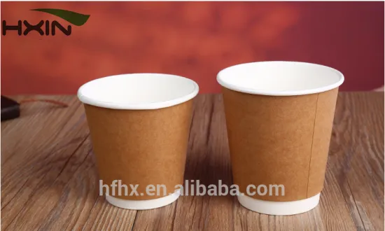 Hefei Hxin PLA biodegradable sustainable craft double wall paper cups with CPLA lids