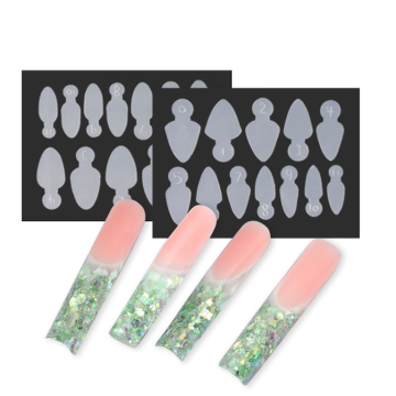 Professional Nail Art Tools Kit: 12pcs Silicone Extension Stickers & Shapes for Perfect Manicures