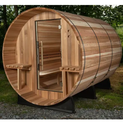 Hot Sale Infrared Wet Steam Outdoor Red Cedar Wood Barrel Steam Sauna