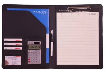 Black A5 Size Leather Document Folder
