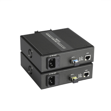 Gigabit Ethernet Single Fiber Single Mode 20Km LC Connector Media Converter with Built-in Power Supply