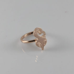 Fancy Fox Design Rose Gold Stainless Steel Rings for Cute Girl