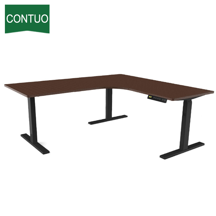 Altura elétrica da mesa da tabela da posição em forma de L ajustável