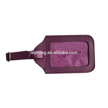 Leather Luggage Tag Holder with Logo