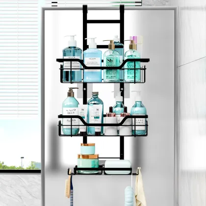 Wall-Mounted Shower Room Storage: Bathroom Rack, Shelf, and Hook