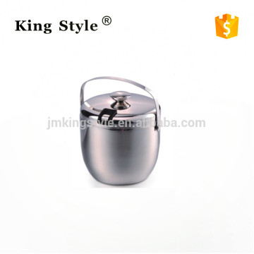 1.2L Stainless Steel Ice Bucket With Double Wall & Lid / Metal Bucket With Double Wall & Lid