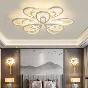 Lampada a soffitto a LED di telecomando moderna per soggiorno, camera da letto principale e corridoio - design del petale