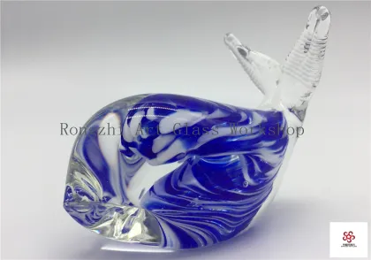 Blue Whale Glass Sculpture