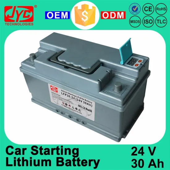 Guangzhou 24 Volt 30Ah Maintenance Free Quick Start Vehicle Car Lithium ion LiFePO4 Storage Battery Factory