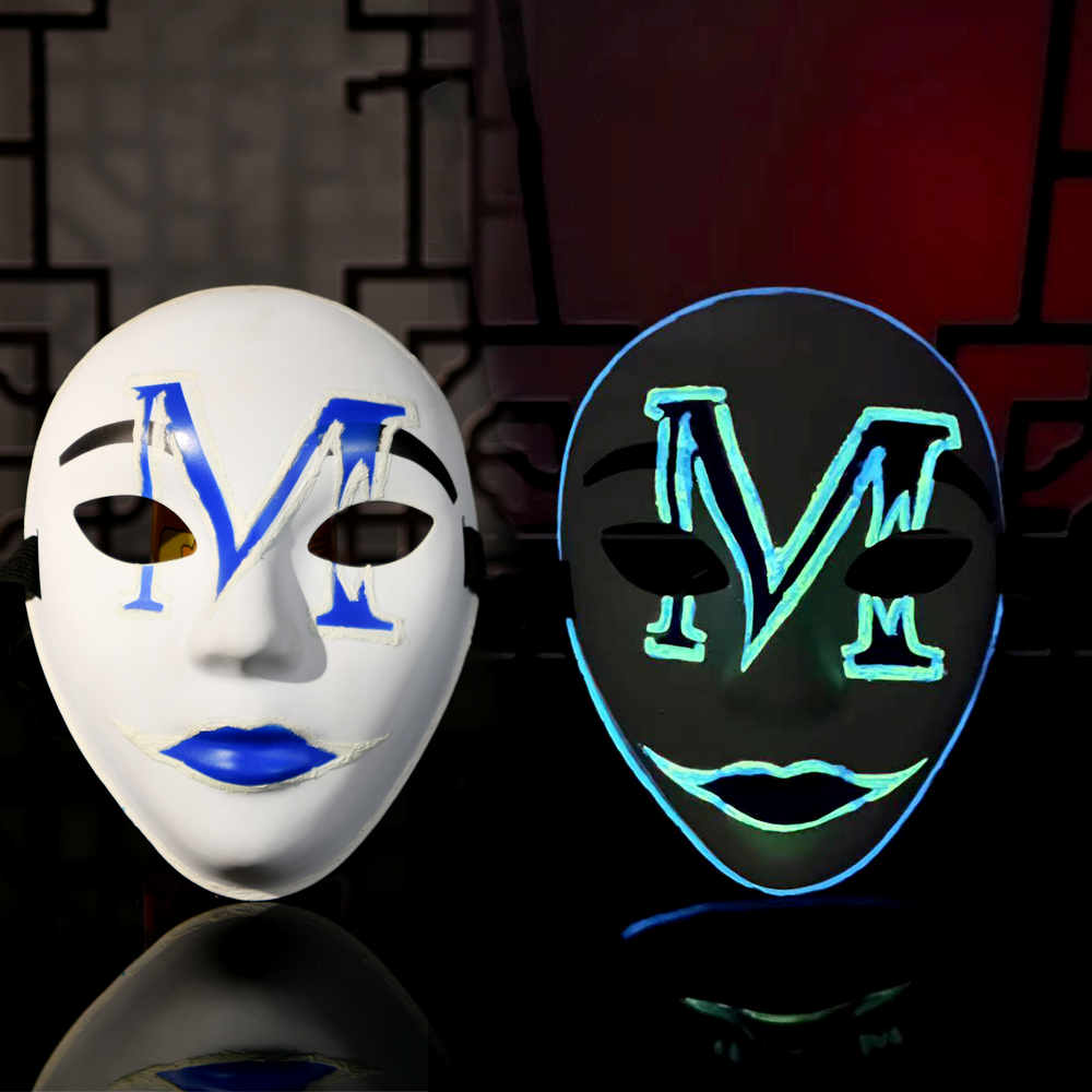 Hand Drawn M Letter Glow In Dark Mask