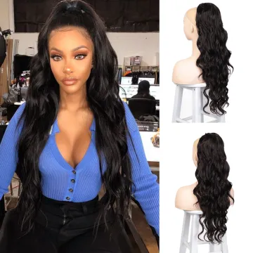 Wholesale Cheapest Drawstring Curly Weave Wrap Women Clip Elastic Hair Ties Brazilian Blonde Ponytail Extensions