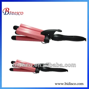 2013 new design best professional triple barrel black hair curling irons