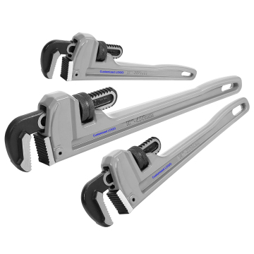 YUHANG 3-Piece Aluminum Straight Pipe Wrench Set - 10", 14", 18