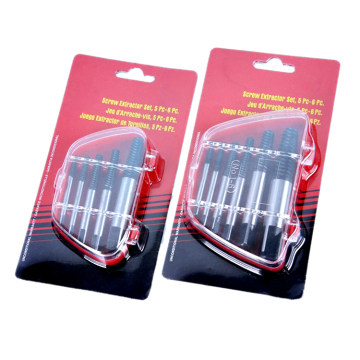 Estrattore a vite a bullone danneggiato e set di rimozione - kit 5pcs/6pcs con scheda blister in plastica per riparazione del tubo/tubo