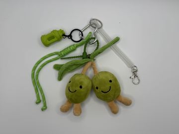 Cute Plush Pea Keychain Soft Toy Gift