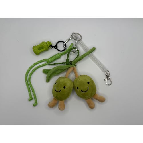 Lindo llavero de guisante de peluche, juguete suave para regalo