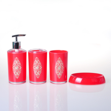 bathroom set with a sheet of metal inside plastic bathroom ware