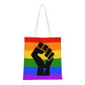 Қайта пайдалануға болатын мақтаныш күні Rainbow Blang Blag Canvas Tote пакеті