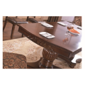 Mesa y silla de comedor de madera maciza tallada antigua