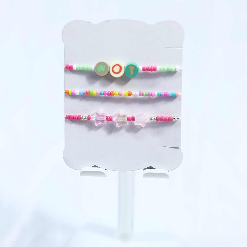 10MM lettering soft clay bead girl bracelet set