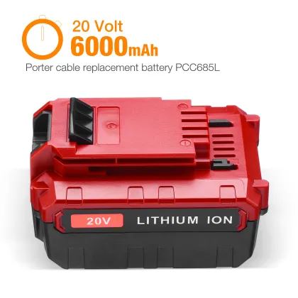 6000mAh Rechargeable Li-ion Batteries for Porter Cable 20V Power Tools