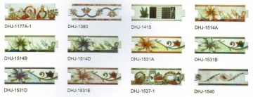 Glazed square pattern ceramic border , ceramic wall tiles