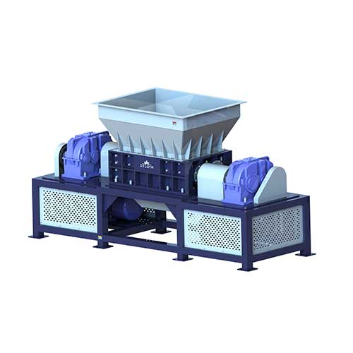 Machine de déchiqueteur de tambours bleu en plastique