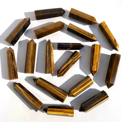 Wholesale Natural Yellow Tiger Eye Stone Wand Points & Tower Pieces